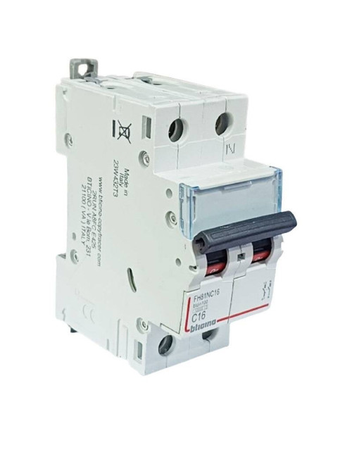 Bticino thermal magnetic switch 16A 1P+N 10kA C FH81NC16