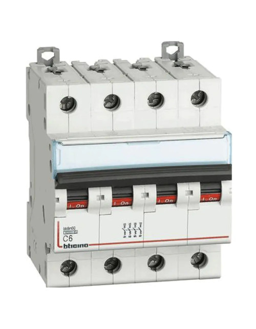 Interruttore Bticino magnetotermico 4P C 6A 4 moduli 6kA FN84C6