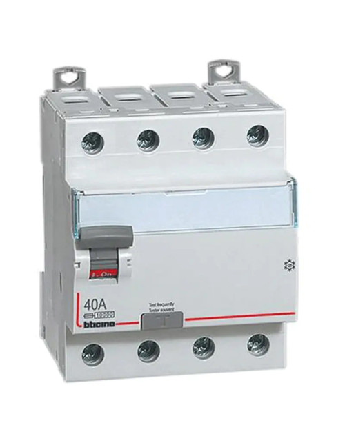 Bticino interrupteur différentiel pur 4 pôles 40A 500mA type AC 4 modules G745AC40