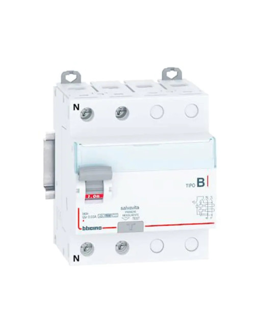 Interruptor diferencial Bticino 63A 2 Polos 30mA Tipo B 4 Módulos G723B63