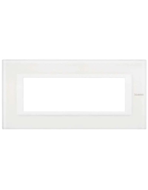 Placa Bticino Axolute 6 Módulos Vidrio Blanco HA4806VBB