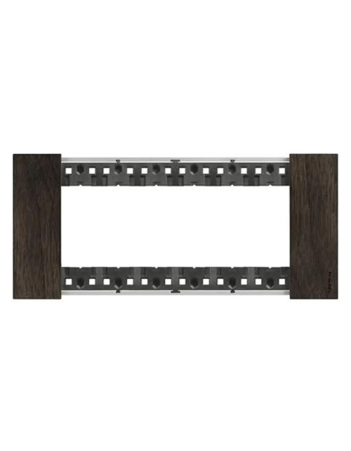 Bticino Living Now plate 6 modules in Walnut wood color KA4806LG