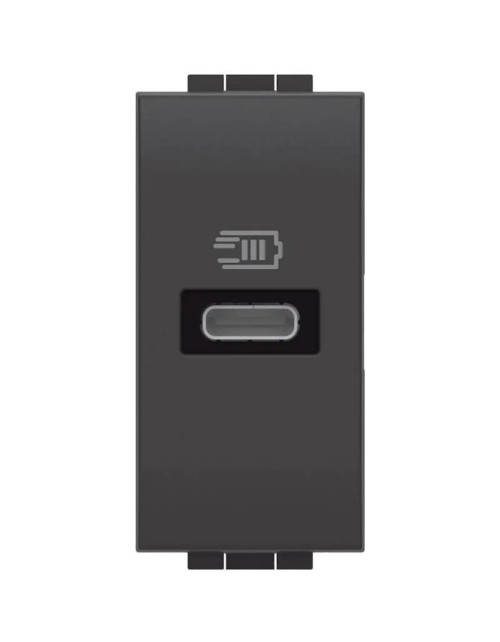 Bticino LivingLight USB charger type C1 anthracite module L4192C