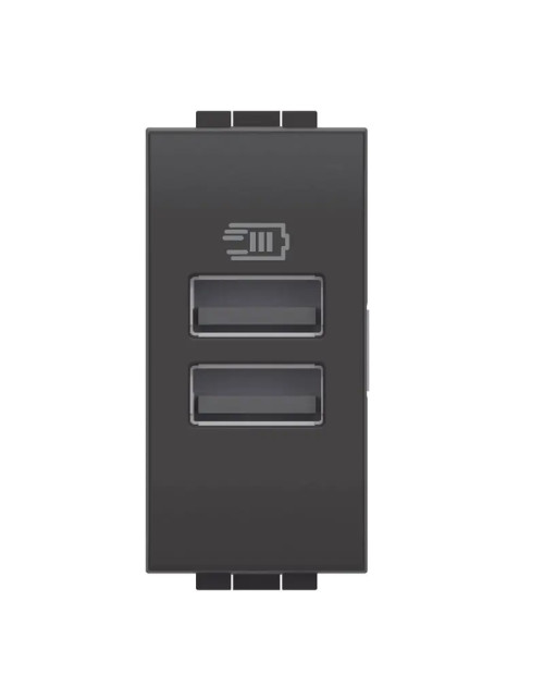 Cargador USB Bticino LivingLight antracita L4191AA