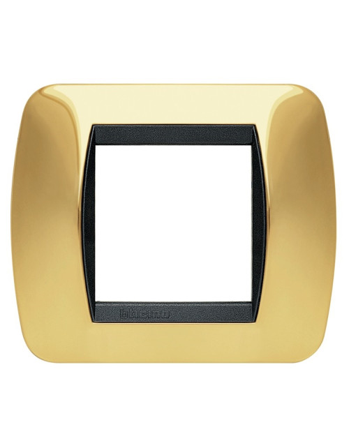 Bticino Living International 2-module polished gold plate L4802OR