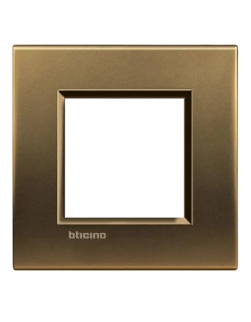 Bticino Livinglight placca 2 moduli quadra bronzo lucido LNA4802BZ