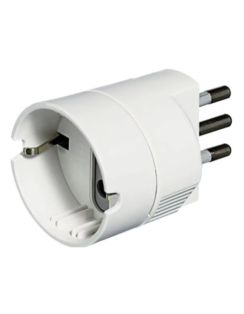 Adaptateur Bticino 1 prise allemande et fiche 10A blanc S3623DE