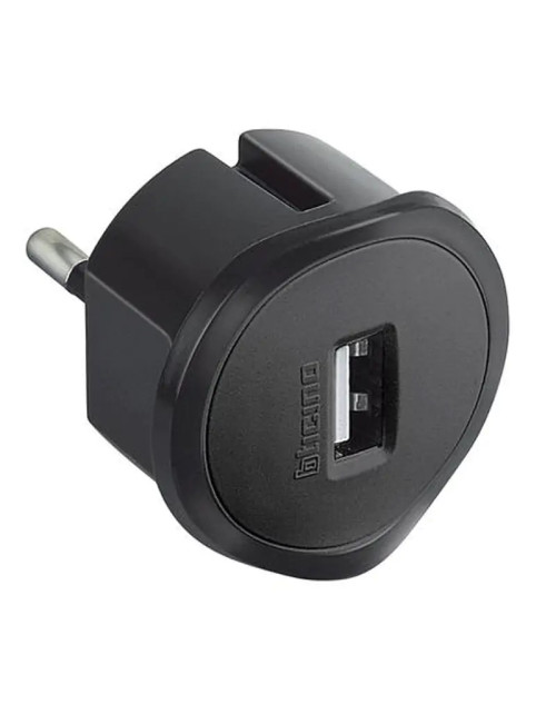 Adaptador de toma USB Bticino 1,5A con enchufe alemán antracita S3625GU