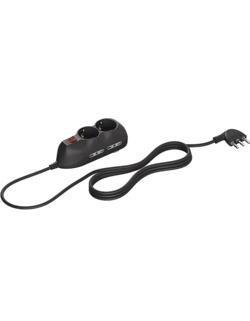 Bticino power strip with slot 6 German sockets and 4 bypass sockets 10/16A anthracite switch 3696GB