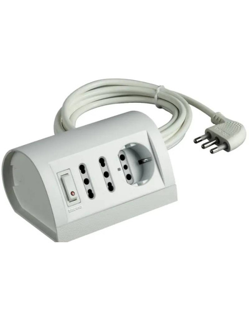 Bticino desk power strip 10/16A white light switch S3711DB