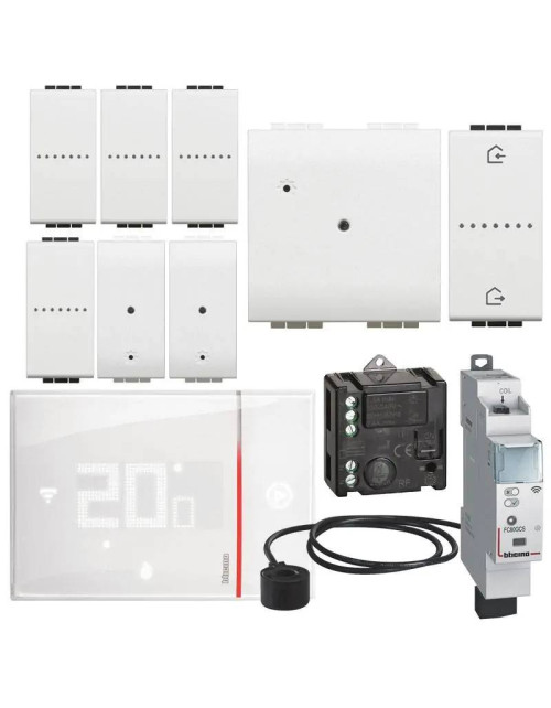 Kit Bticino LivingLight White Starter Plus pour lumières, prises et énergie N1010PLUSKIT