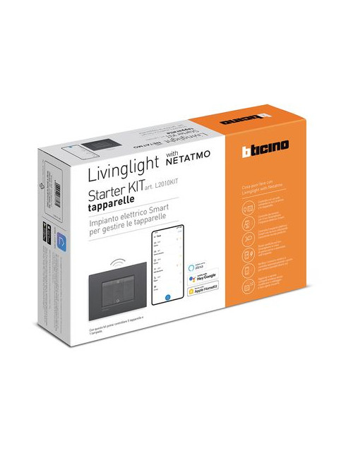 KIT de inicio para persianas enrollables Bticino LivingLight antracita L2010KIT