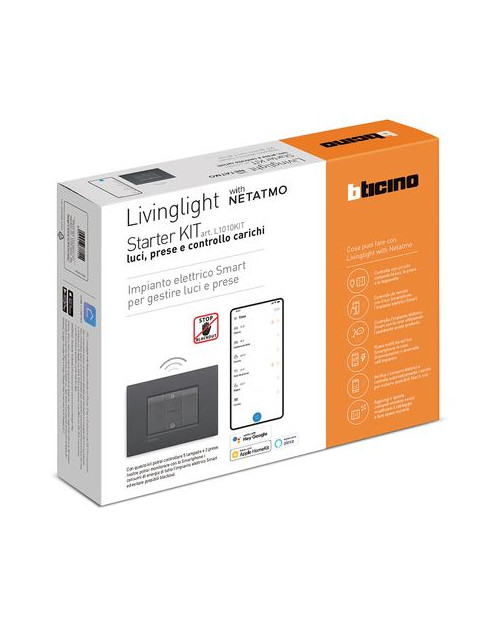 Starter-KIT Licht und Energie Bticino LivingLight Anthrazit L1010KIT