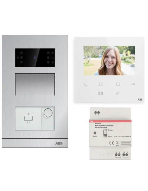 ABB Kit interphone vidéo unifamilial encastrable avec Wifi WLK411B