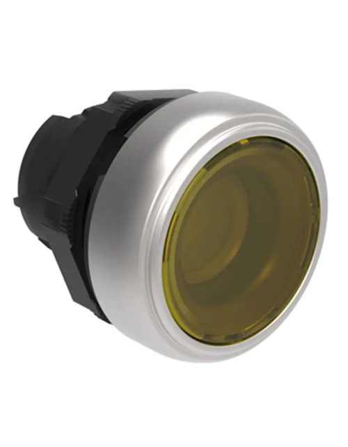 Bouton poussoir lumineux à impulsion Rasato jaune lovato Platinum LPCBL105