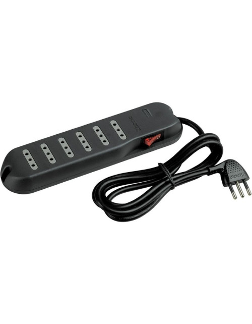 Bticino Slim power strip 6 bypass sockets anthracite light switch plug 10A 3630GB