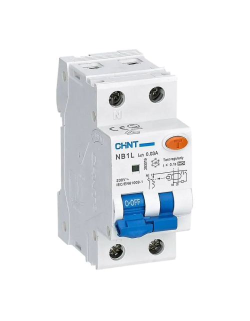 Chint NB1L2 16A 1P+N 6KA 30MA AC disjoncteur différentiel 2 modules 203295