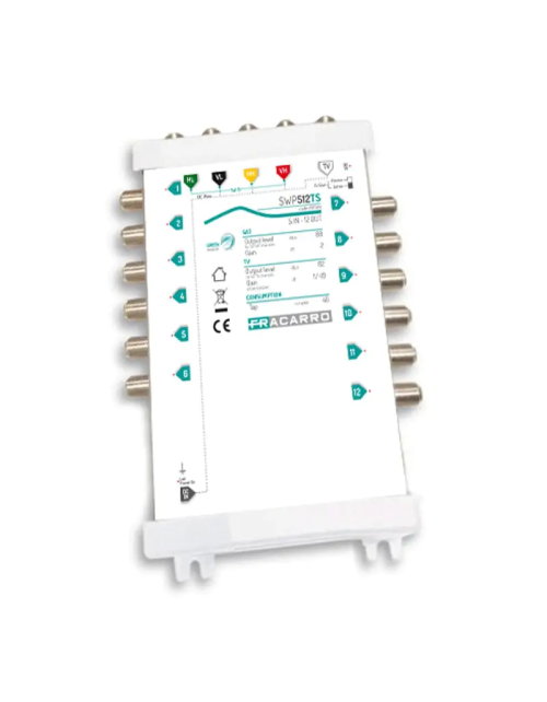 Fracarro SWP512TS Multischalter 4 SAT-Eingänge und 1 TV 12 Derivate 287519