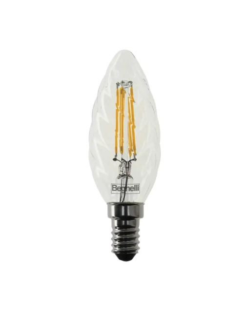 Lampadina Beghelli tortiglione Zafiro LED E14 4W 2700K luce calda 56412