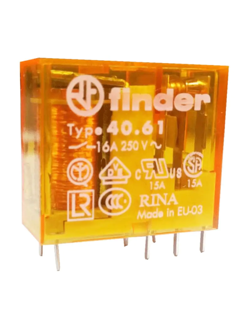 Mini Relè Finder 1 scambio 16A bobina 12VAC alternata 406180120000