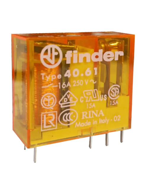 Mini Relé Finder 1 intercambio 16A bobina 24VAC alterna 406180240000PAC