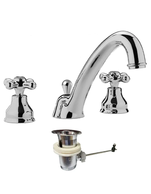 Mezclador de lavabo Paffoni Iris con desagüe automático cromado IRV055CR