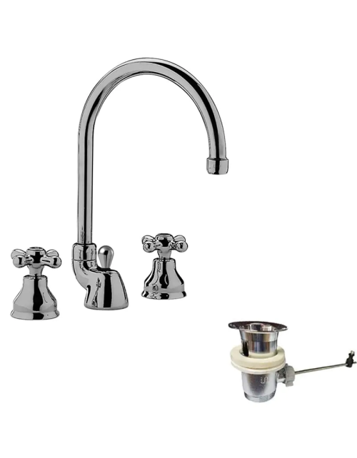 Paffoni Iris basin mixer with chromed adjustable spout IRV057CR