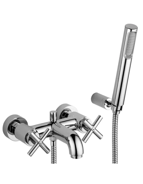 Paffoni Quattro bath mixer with chrome wall support QTV023CR