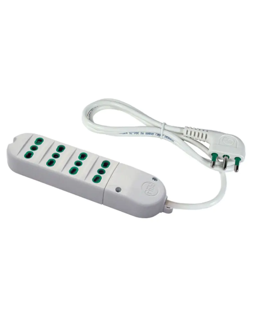 Zapata Fanton multitoma de 4 tomas bypass con cable blanco 41020