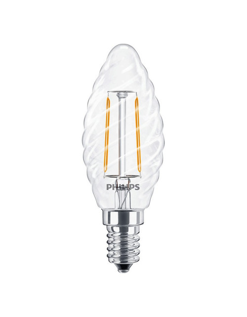 Philips LED-Glühbirne mit gedrehtem Glühfaden, 2 W, 2700 K, E14-Fassung PHILEDTOR2514G2