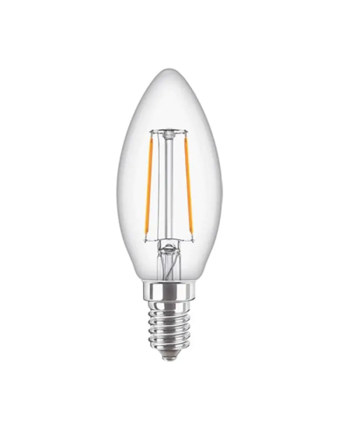 Bombilla LED Philips filamento oliva 2W 2700K conexión E14 PHILEDCAN25G2