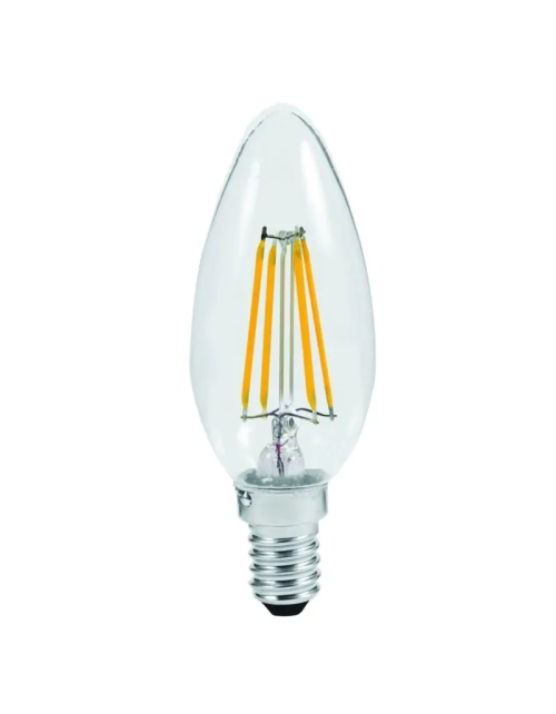 Lampadina candela a filamento Poliplast 5W 3000K attacco E14 500724W