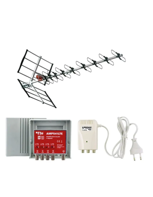 Kit Antena FTE + Fuente Alimentación + Amplificador VKIT1LTE