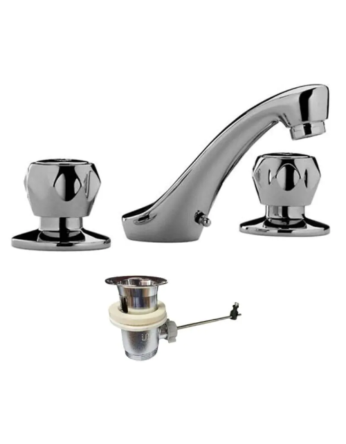 Paffoni Danubio basin mixer with chrome waste DA056CR