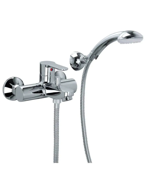 Paffoni Blu shower bath mixer with hand shower and flexible hose BLU023CR
