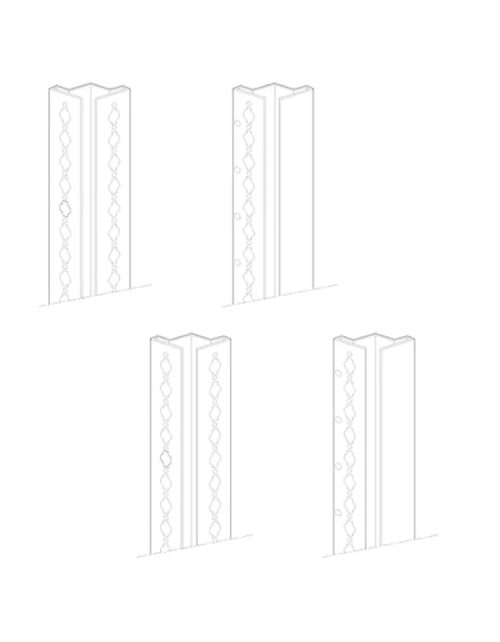 Bticino uprights for HDX MAS cabinets height 2000mm 91821/10