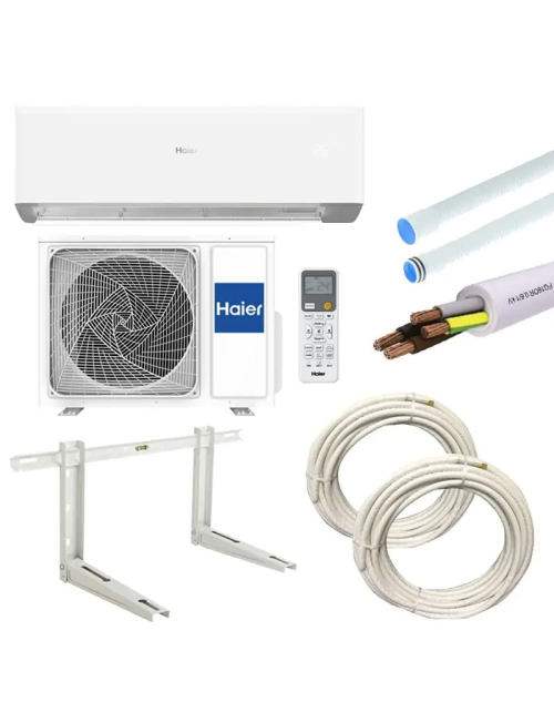 Aire Acondicionado Haier Revive 2.5KW 9000Btu A++/A+ R32 WIFI con KIT de Montaje