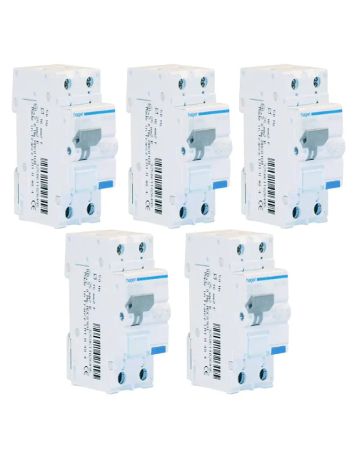 Kit de disyuntor de corriente residual Hager 1P+N 30MA 16A ADC816H