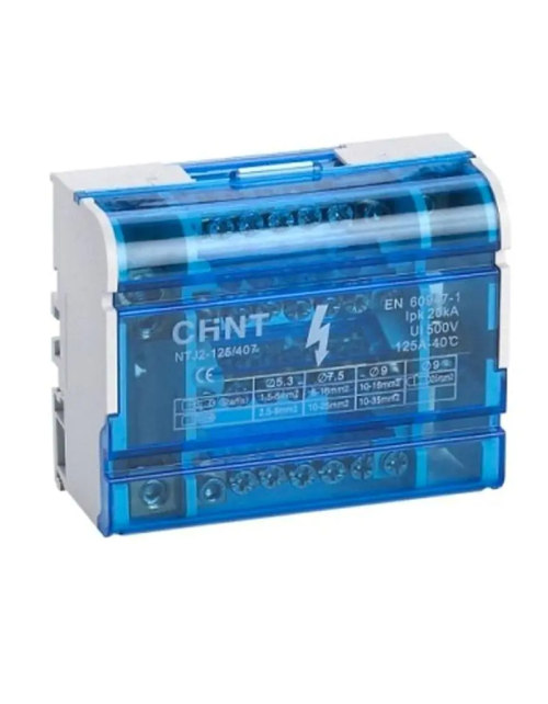 Chint NTJ2 regleta tetrapolar 4 polos x 7 agujeros 125A 810001