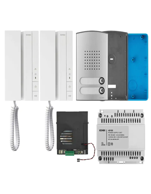 Vimar Elvox Voxie two-family intercom kit + 2-wire panel Plus K40540.E2