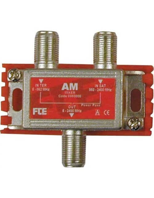 Passive FTE mixer with two inputs 1 terrestrial and 1 SAT with current flow