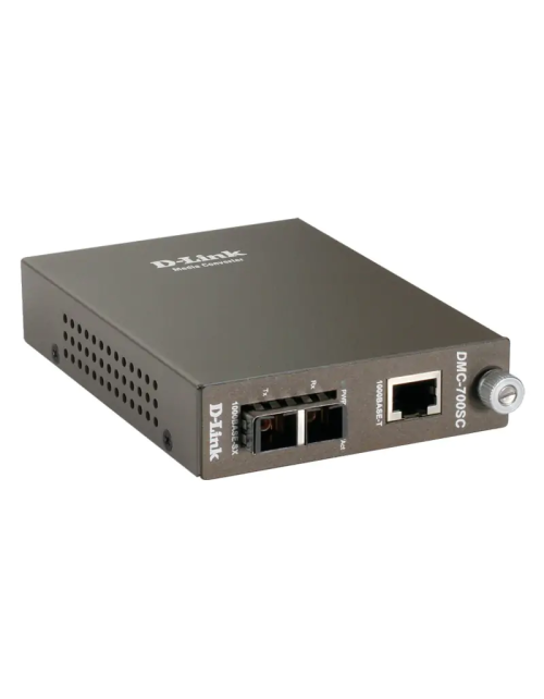 Convertidor de medios D-link RJ45 de 1GB con puerto de fibra óptica DMC-700SC