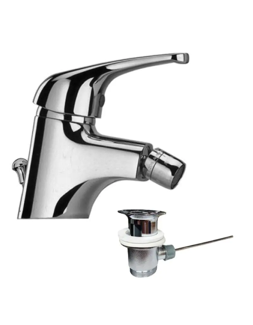 Paini Creta bidet mixer with automatic waste 42CR306