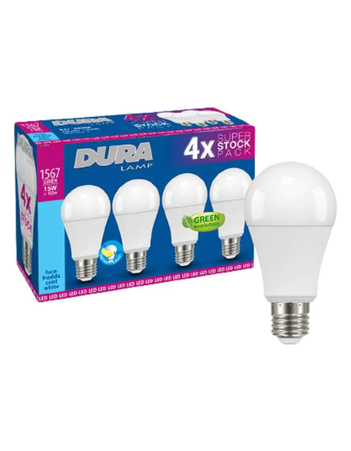 Ampoule LED goutte Duralamp 14W E27 6400K 4 pièces A6015C-4