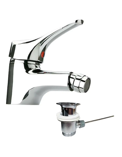 Paini Pilot single lever bidet mixer with waste 04CR306P1