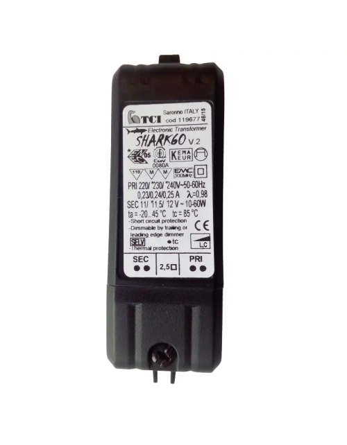 Transformador electrónico mini TCI regulable 10-60W 220/240V 119677