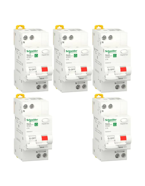 Kit Magnetotermici differenziali Schneider 16A 1P+N 30MA AC 4,5KA 2 Moduli R9D60616