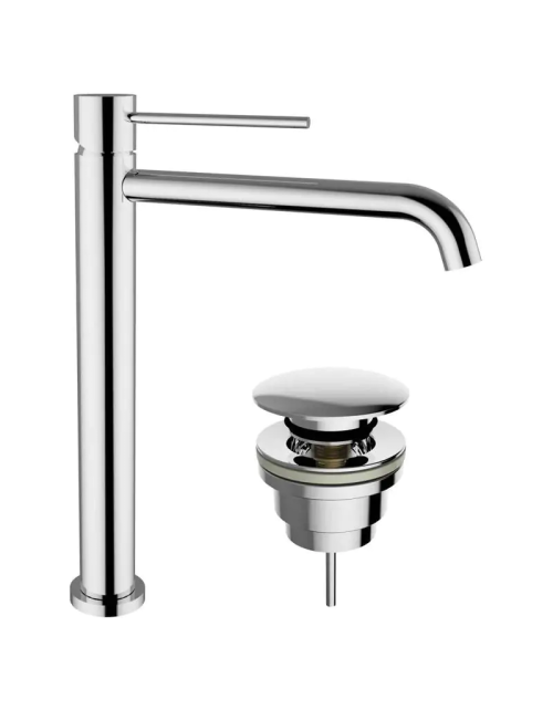 Teorema Jabil 25 mezclador alto para lavabo con desagüe cromado 73375110X41