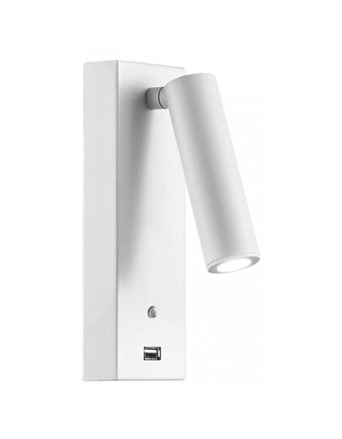 Beneito Faure PURE LED wall lamp 4W 2700K white with USB 4142-V2