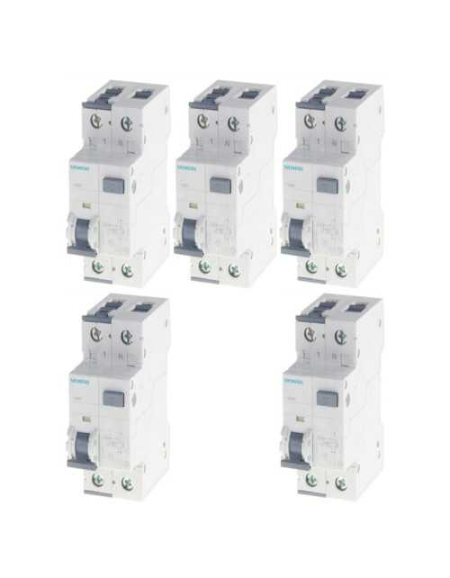 Kit Siemens differenziali magnetotermici 10A 1P+N 30MA 4,5KA 5SU13531KK10